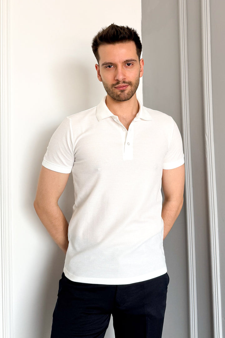 MPL Men's Waffle Polo Neck T-shirt 3229 - Bell Gardens