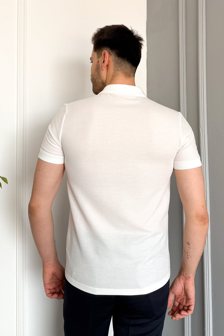 MPL Men's Waffle Polo Neck T-shirt 3229 - Bell Gardens