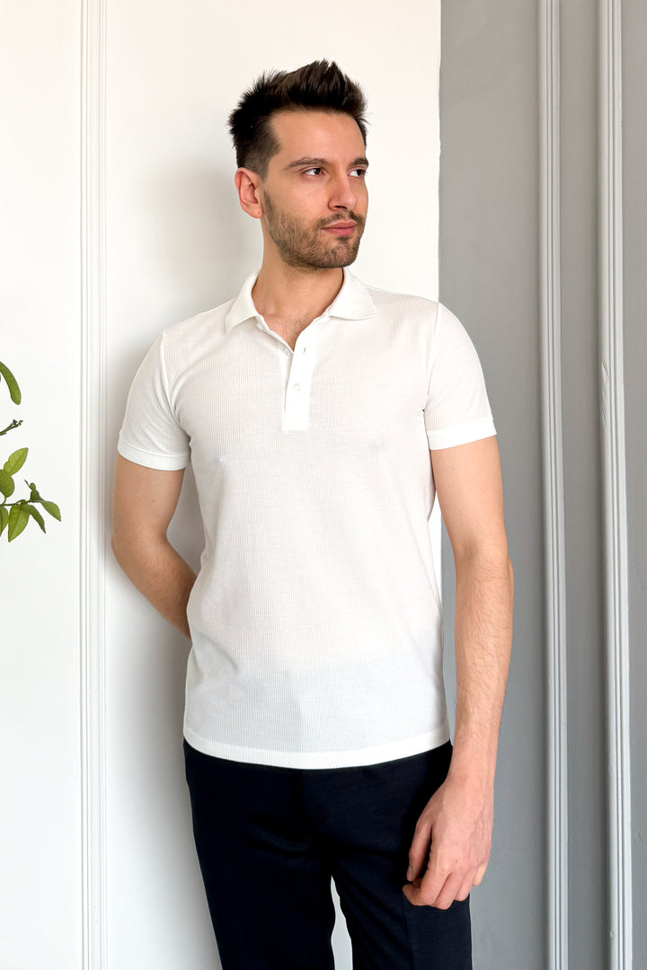 MPL Men's Waffle Polo Neck T-shirt 3229 - Bell Gardens
