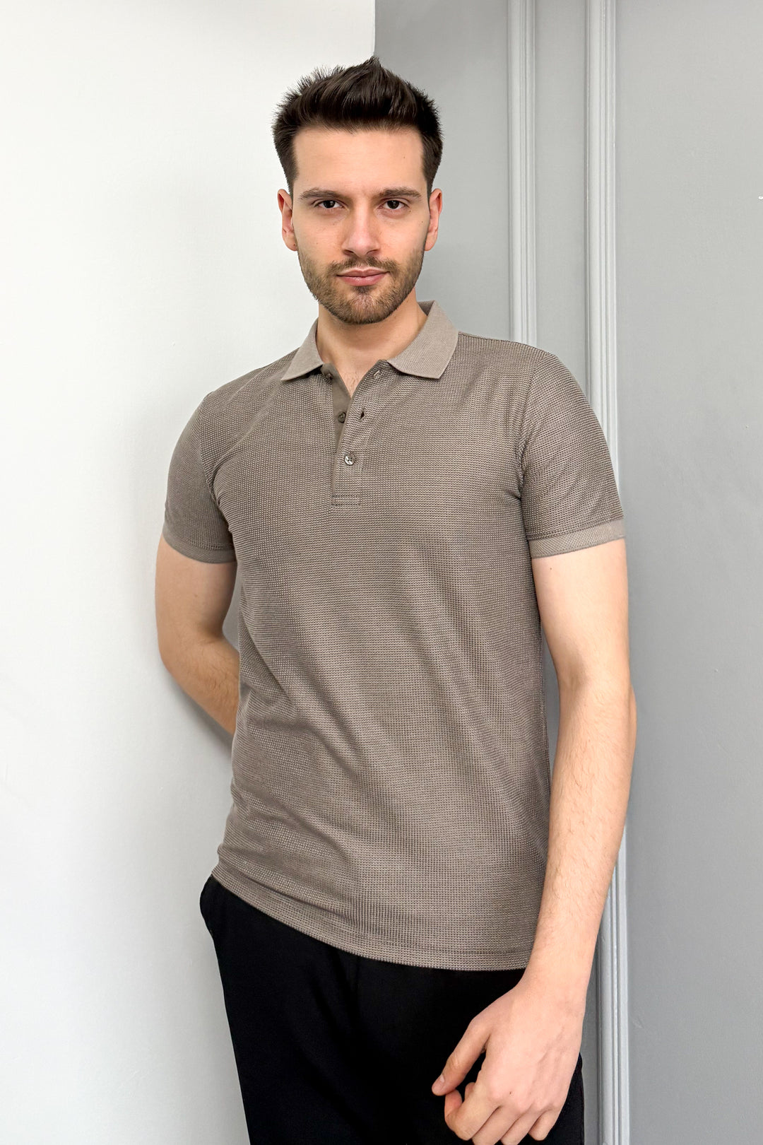 MPL Men's Waffle Polo Neck T-shirt 3229 - Ostfildern