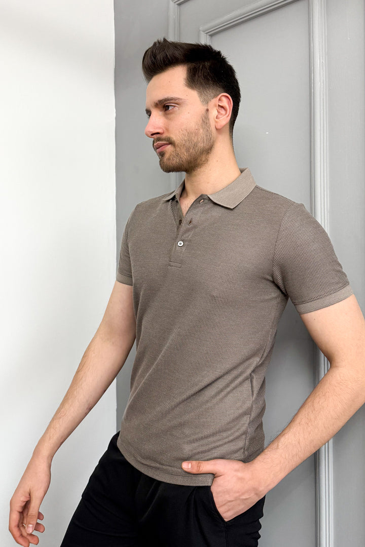 MPL Men's Waffle Polo Neck T-shirt 3229 - Ostfildern