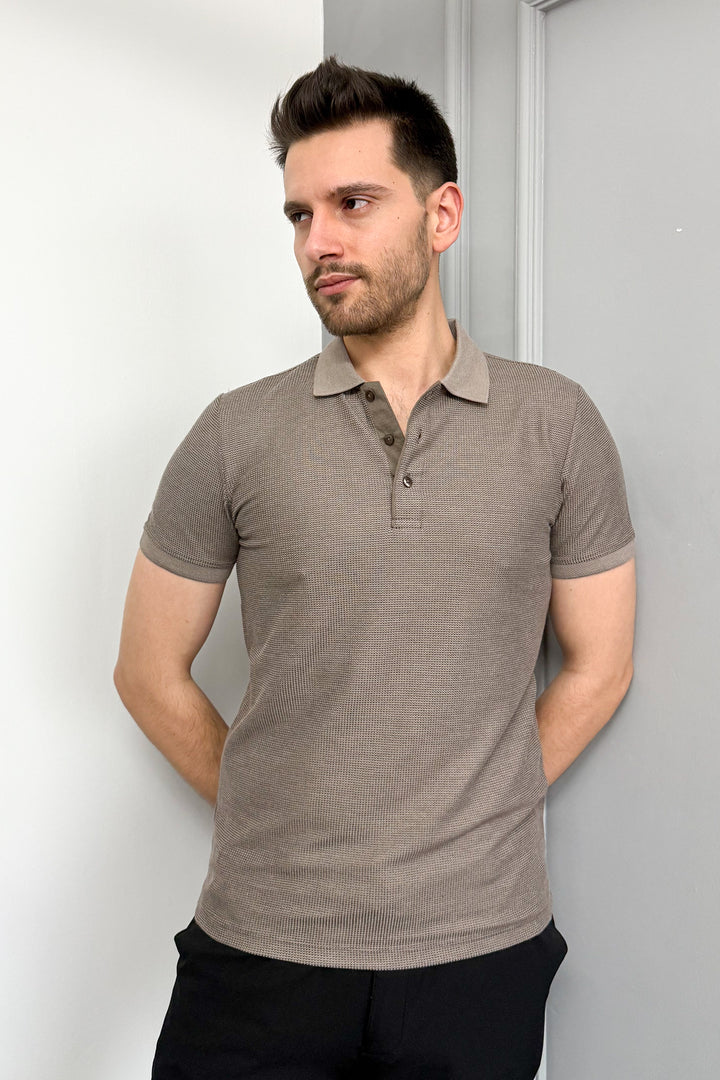 MPL Men's Waffle Polo Neck T-shirt 3229 - Ostfildern