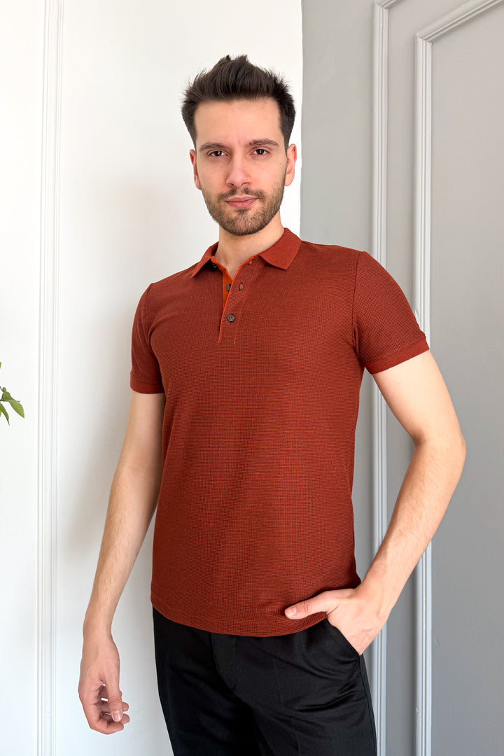 MPL Men's Waffle Polo Neck T-shirt 3229 - Teruel