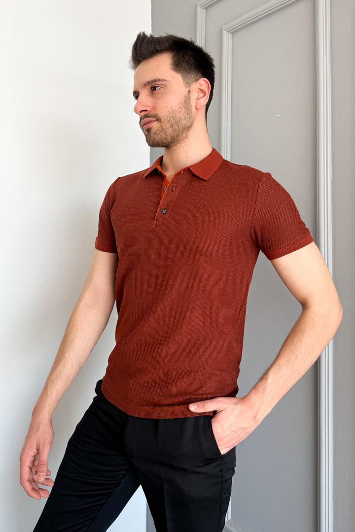MPL Men's Waffle Polo Neck T-shirt 3229 - Teruel