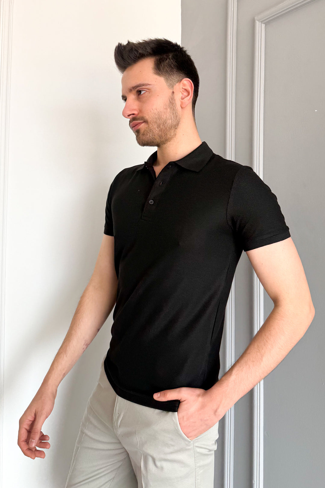 MPL Men's Waffle Polo Neck T-shirt 3229 - Belleville