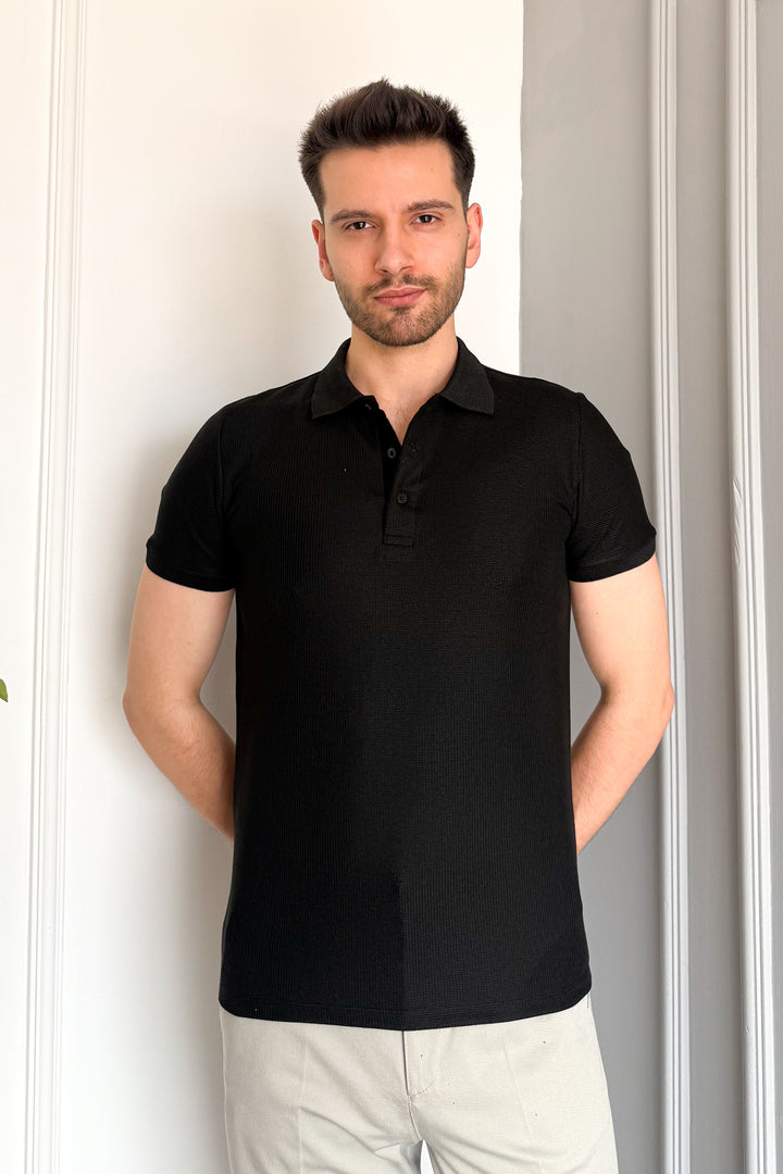 MPL Men's Waffle Polo Neck T-shirt 3229 - Belleville
