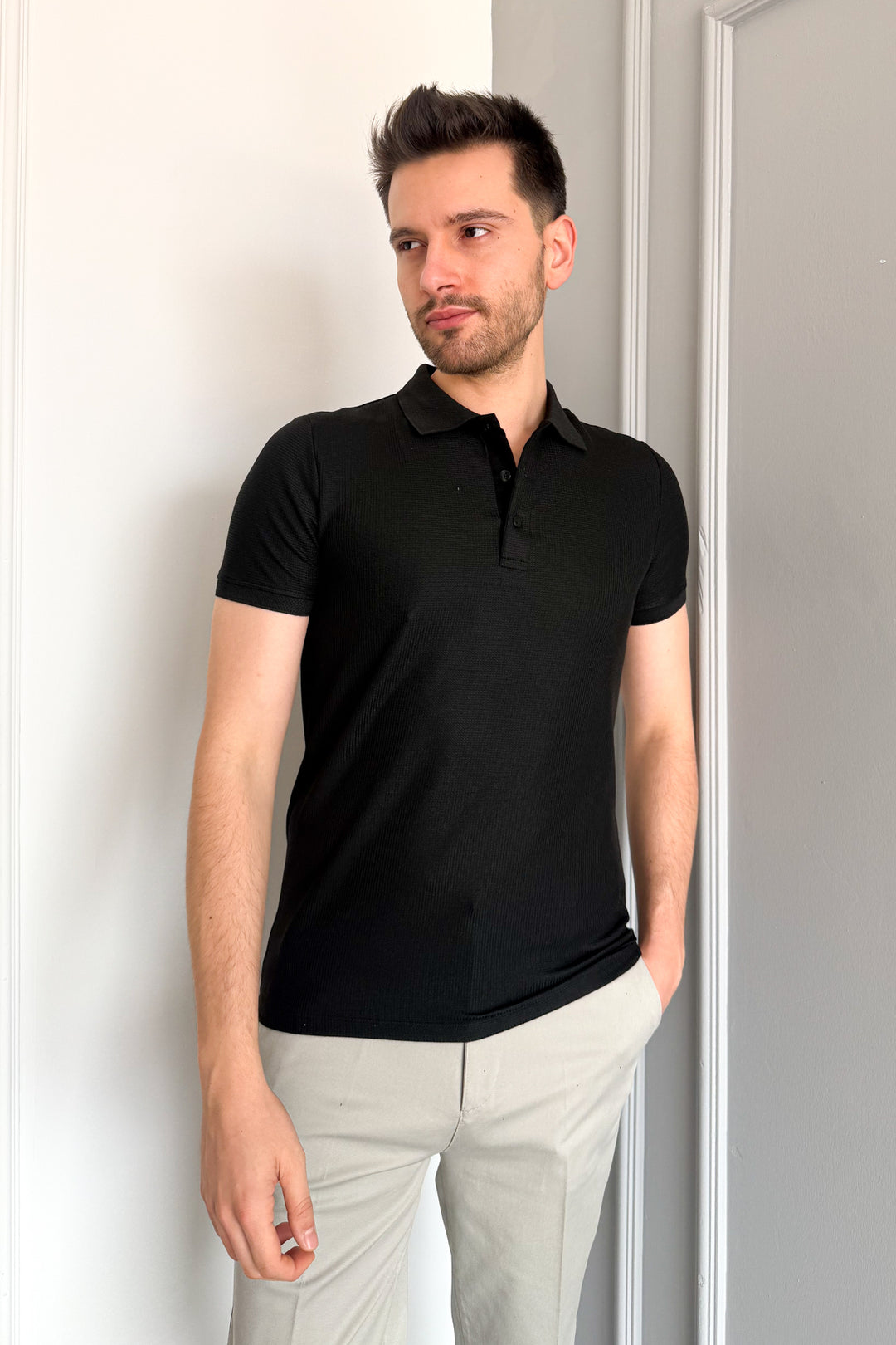MPL Men's Waffle Polo Neck T-shirt 3229 - Belleville