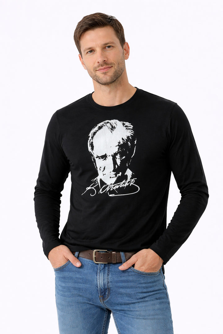 MPL Erkek Atatürk Baskılı Uzun Kol T-shirt - Aubagne
