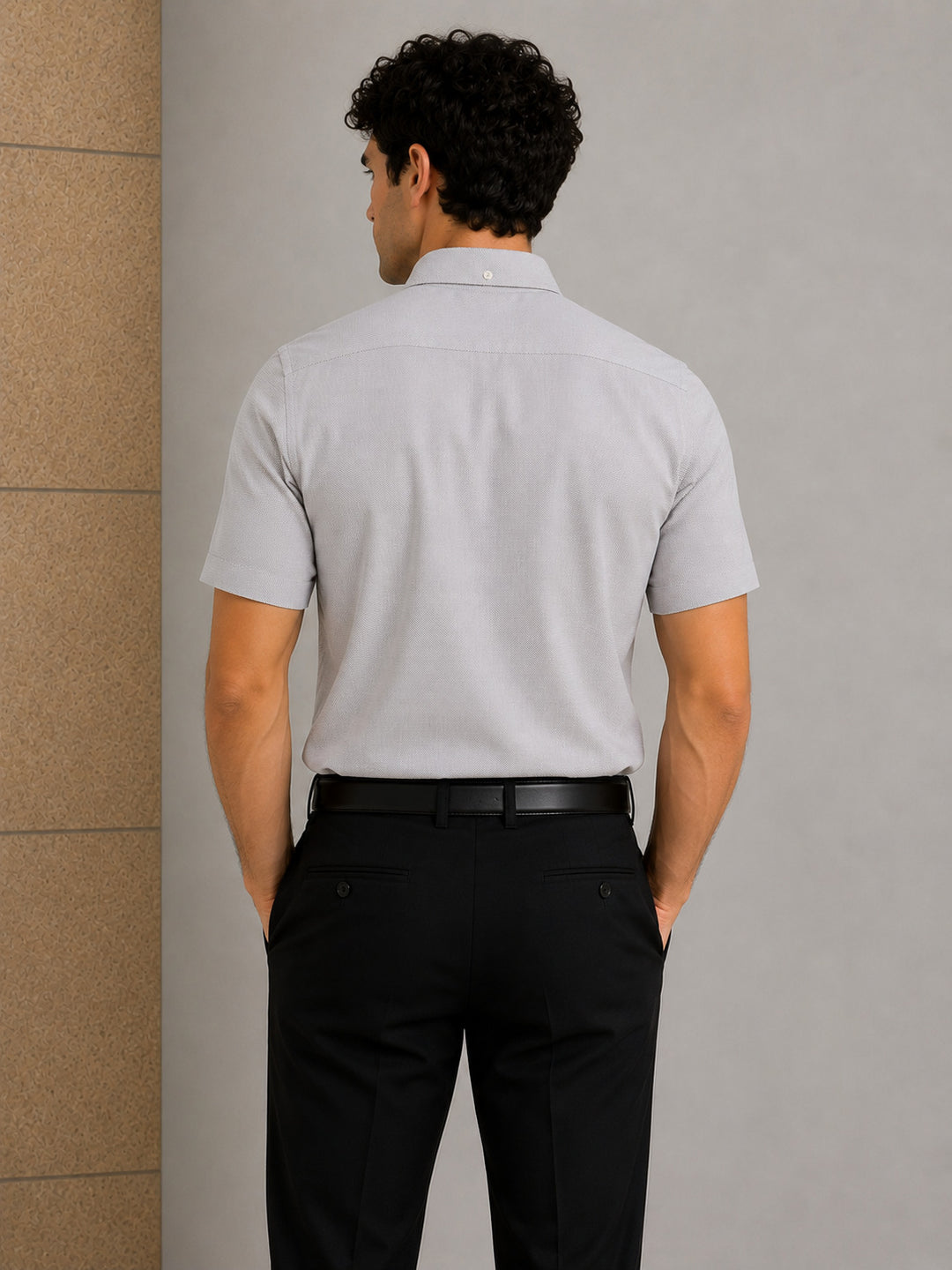 MPL Erkek Kabartma Dokulu Pamuklu Kısa Kol Slimfit Gömlek 01 - Chandler