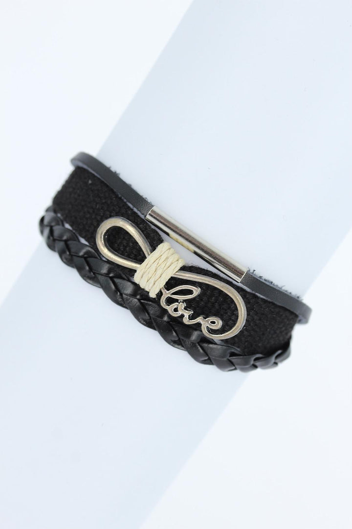 EBJ Black Leather Bracelet with Metal Accessories - Bowling Green