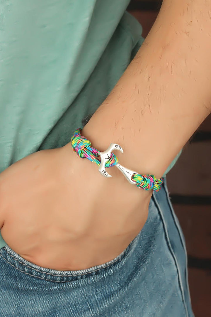 EBJ Colorful Patterned Metal Cuff Bracelet for Men - Tynemouth