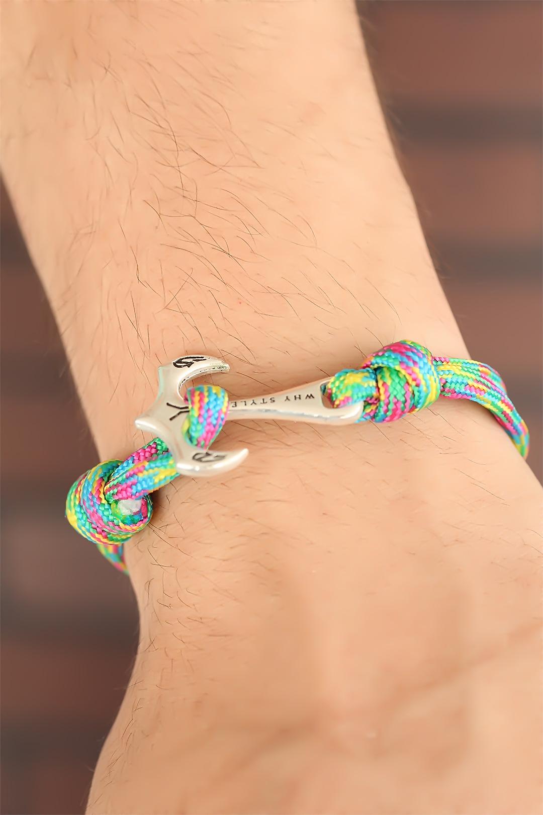 EBJ Colorful Patterned Metal Cuff Bracelet for Men - Tynemouth
