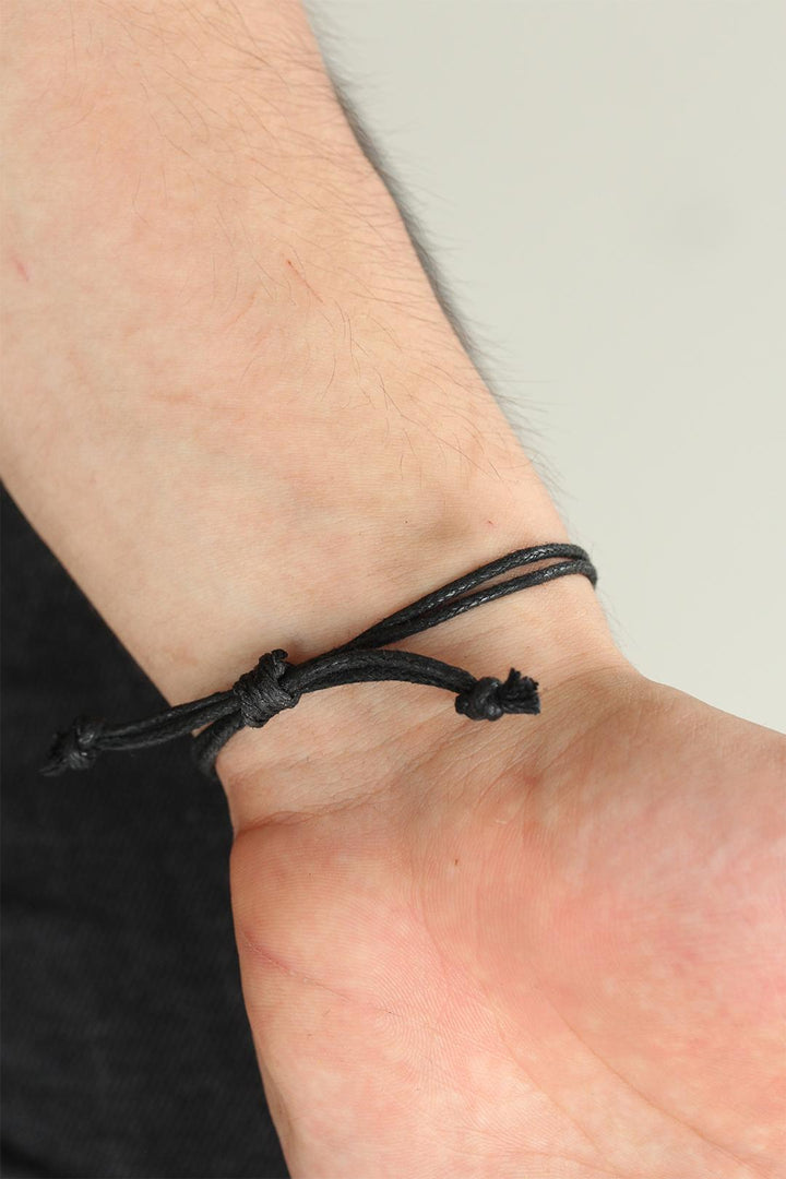 EBJ Adjustable Leather Black Color Ya Ali Men's Bracelet - Erftstadt