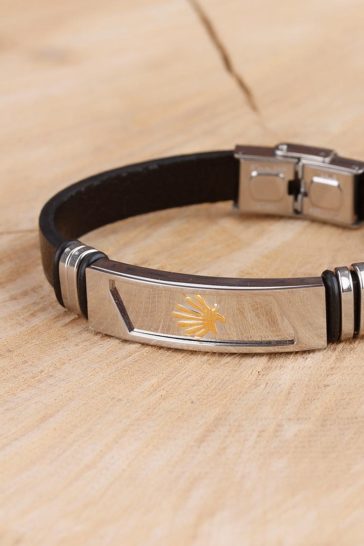 EBJ Black Silicone Steel Accessory Detailed Men's Bracelet - San Sebastián de los Reyes