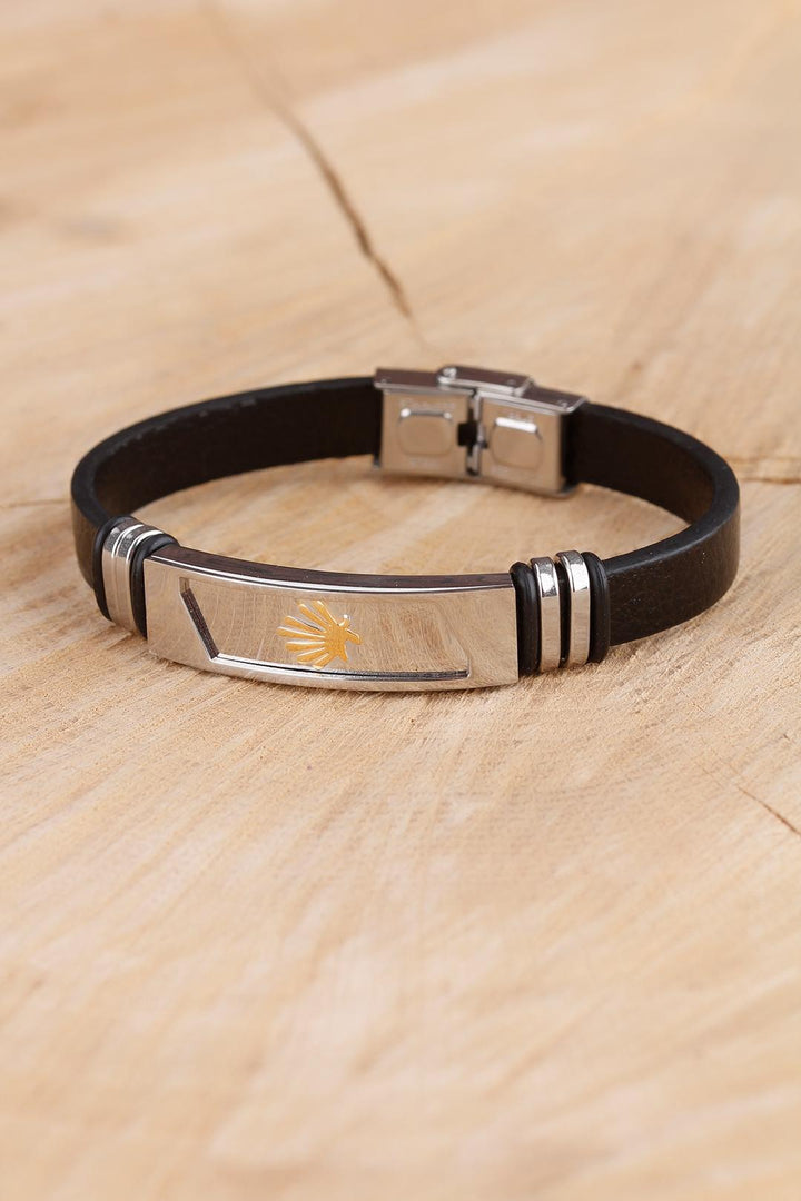 EBJ Black Silicone Steel Accessory Detailed Men's Bracelet - San Sebastián de los Reyes