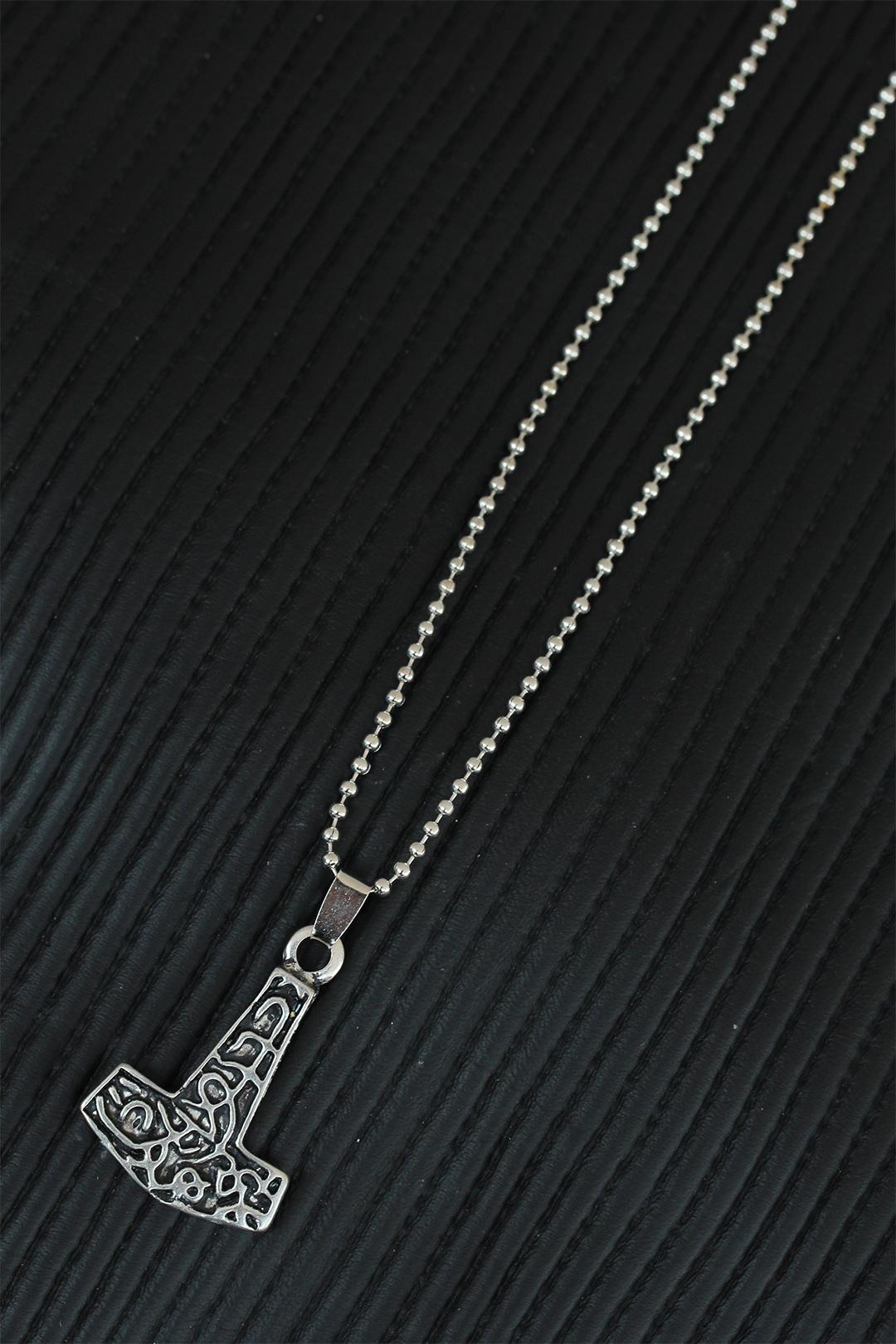 EBJ Silver Color Metal Accessorized Ball Chain Men's Necklace - Pflugerville