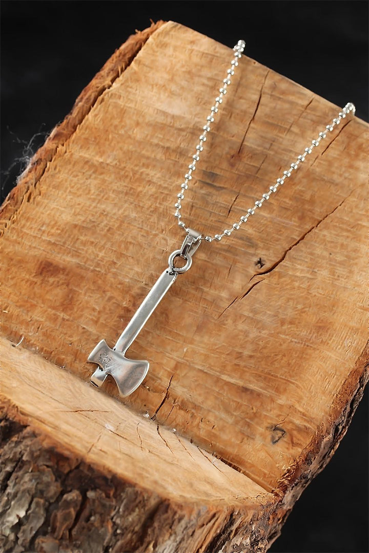 EBJ Silver Axe Men's Necklace - Goch