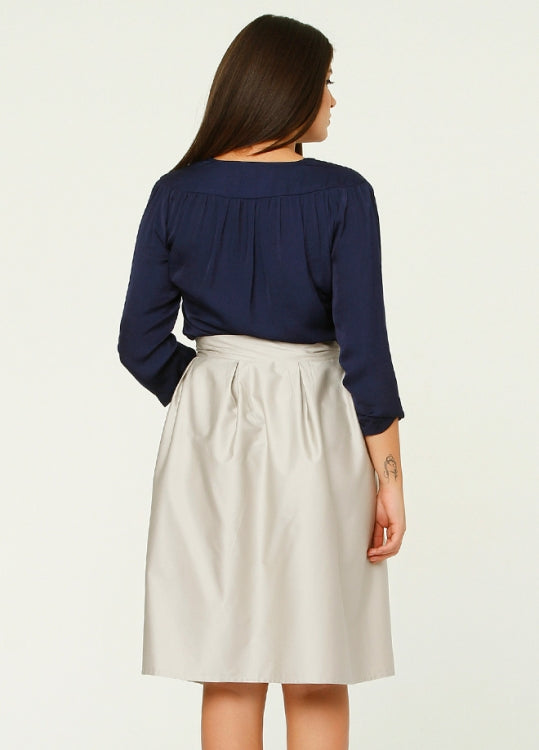 SNS Sense Stone Plus Size Pleated Plain Cupra Skirt - Cerritos