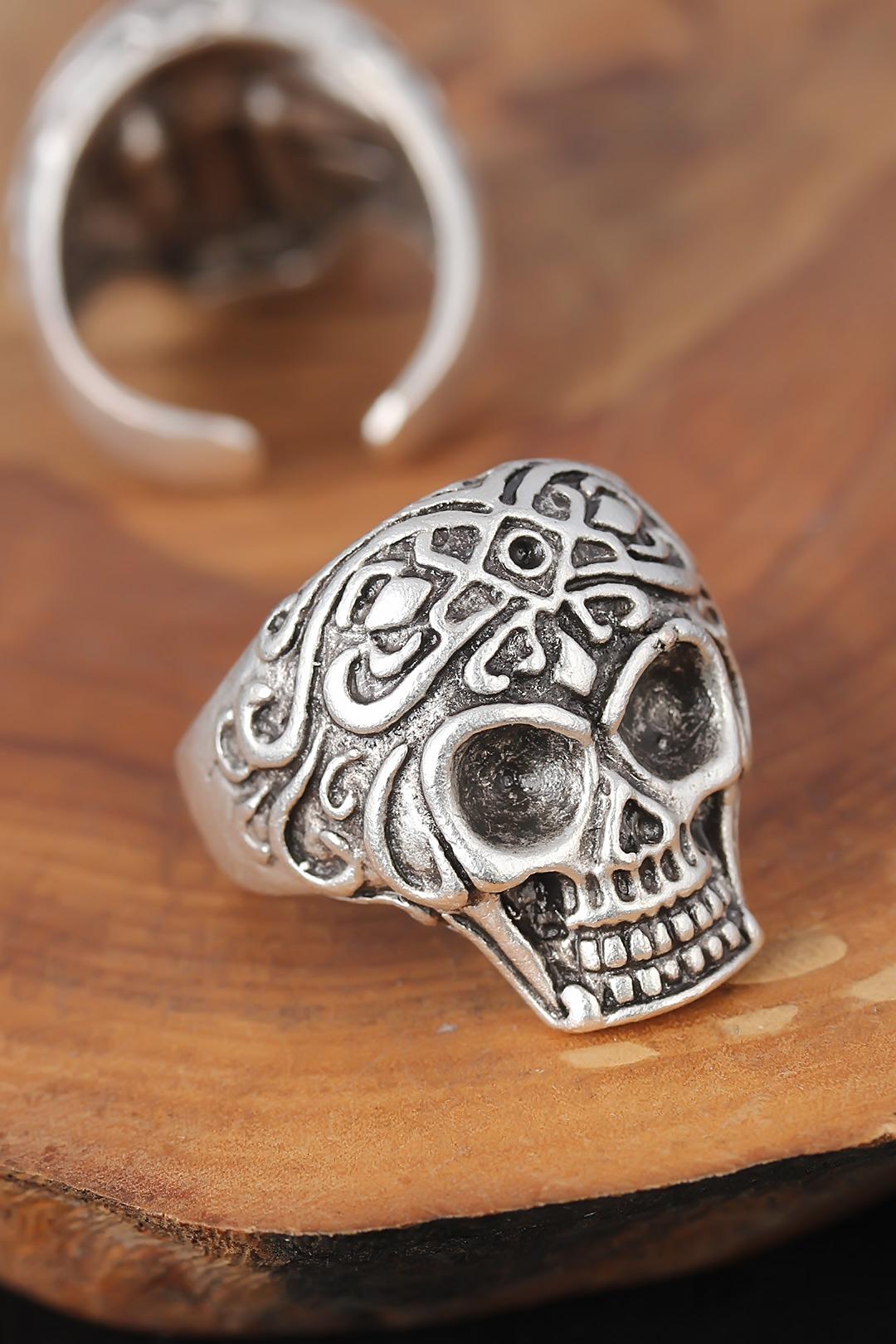 EBJ Silver Color Men's Skull Ring - Brookhaven
