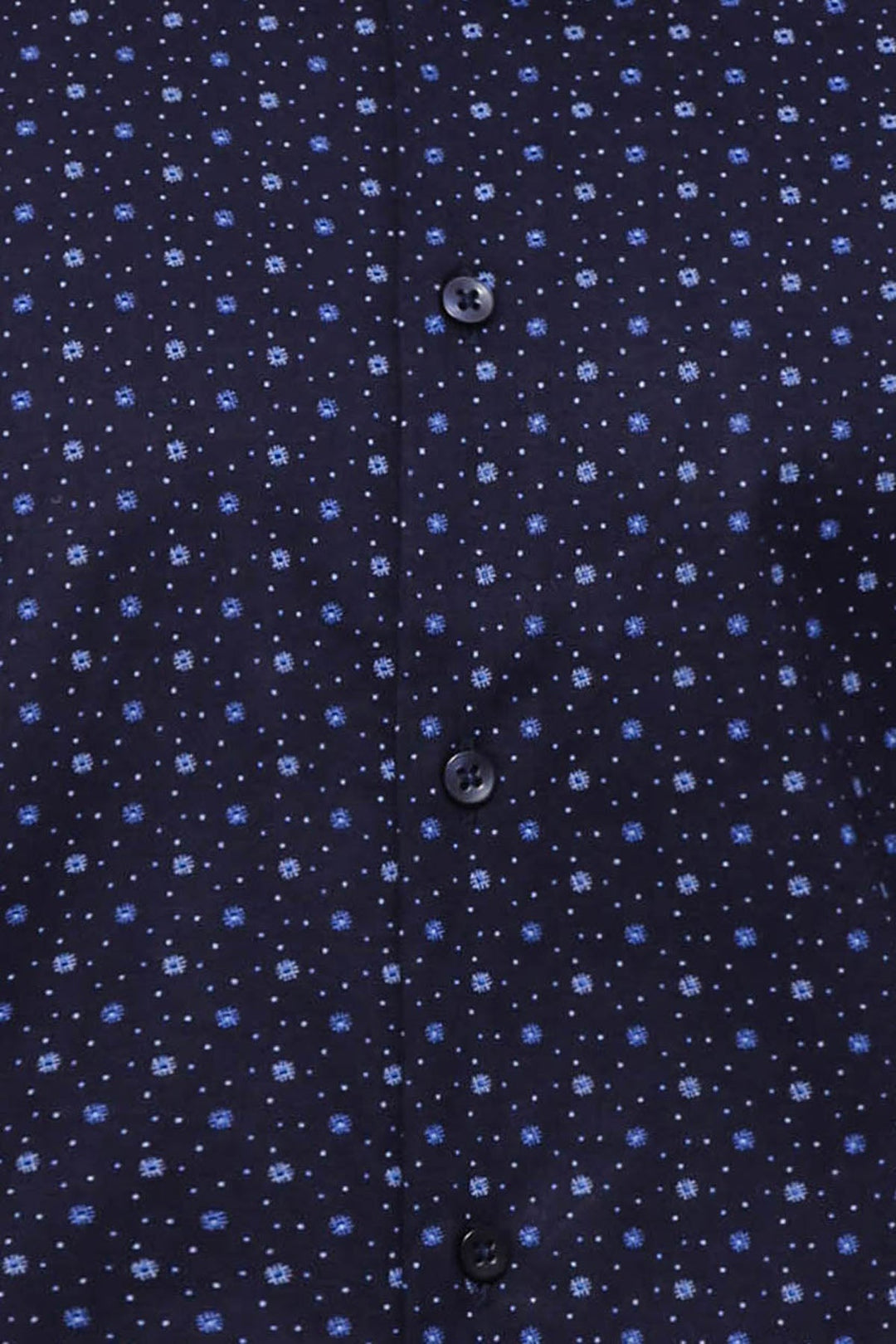 WSS Dot Patterned Long Sleeves Navy Blue Men's Shirt  - Centreville