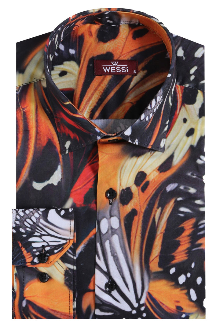 WSS Animal Patterned Long Sleeves Multicolor Men's Shirt  - Singen