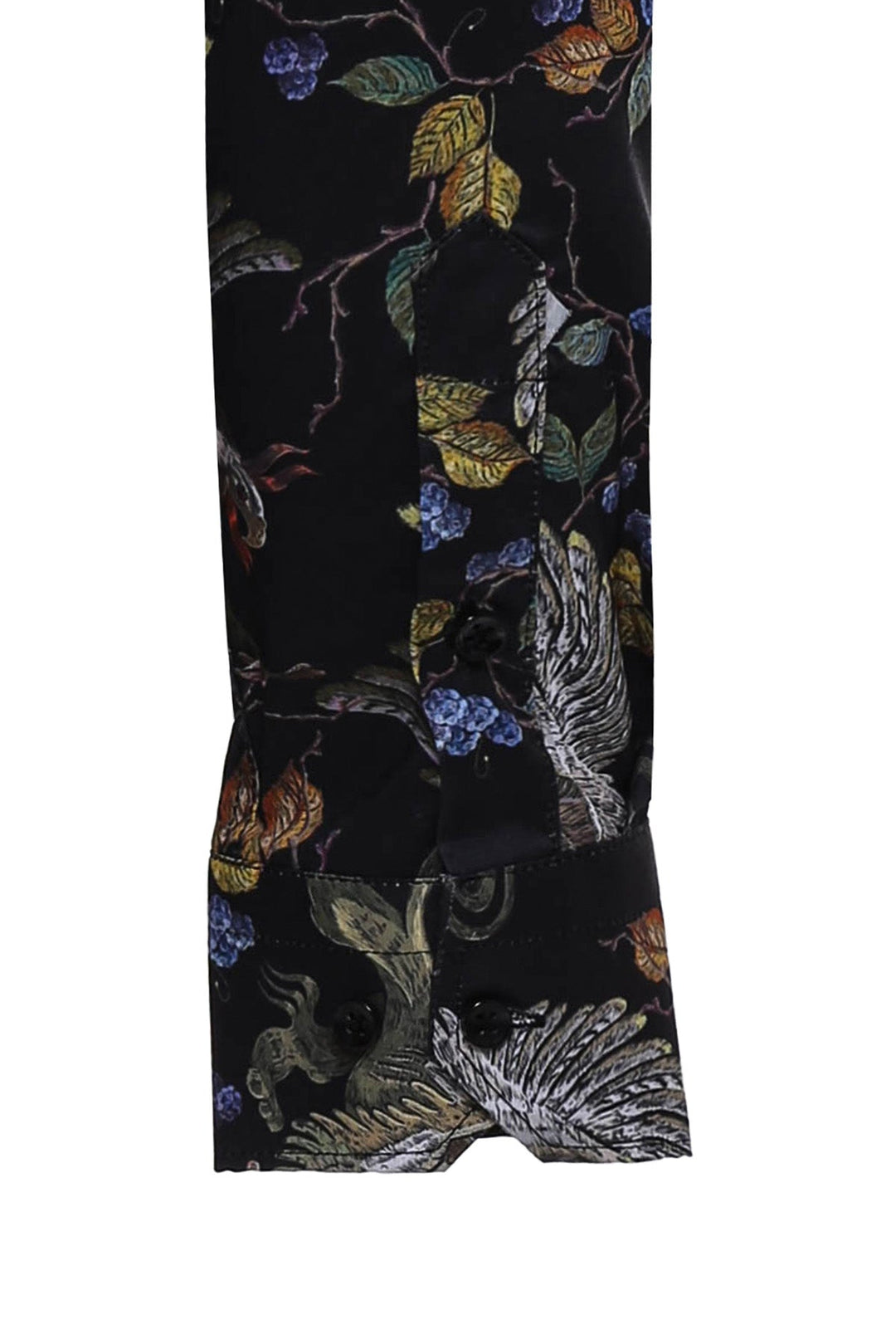 WSS Patterned Slim Fit Long Sleeves Black Men Shirt  - Medgidia