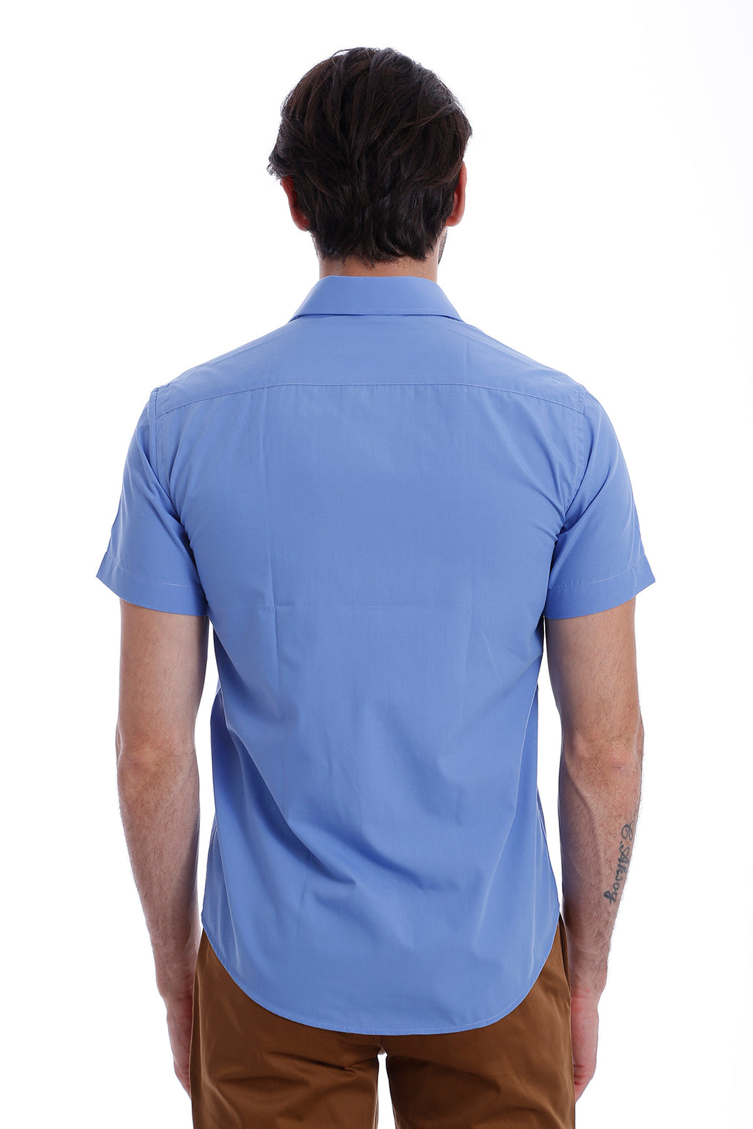 WSS Short Sleeve Poly Cotton Slim Fit Blue Men Shirt  - Chimalhuacán