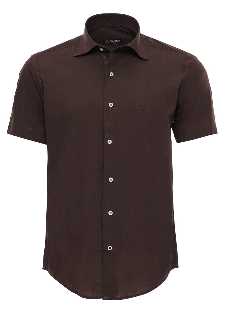 WSS Short Sleeve Cotton Brown Men Shirt  - Dalton