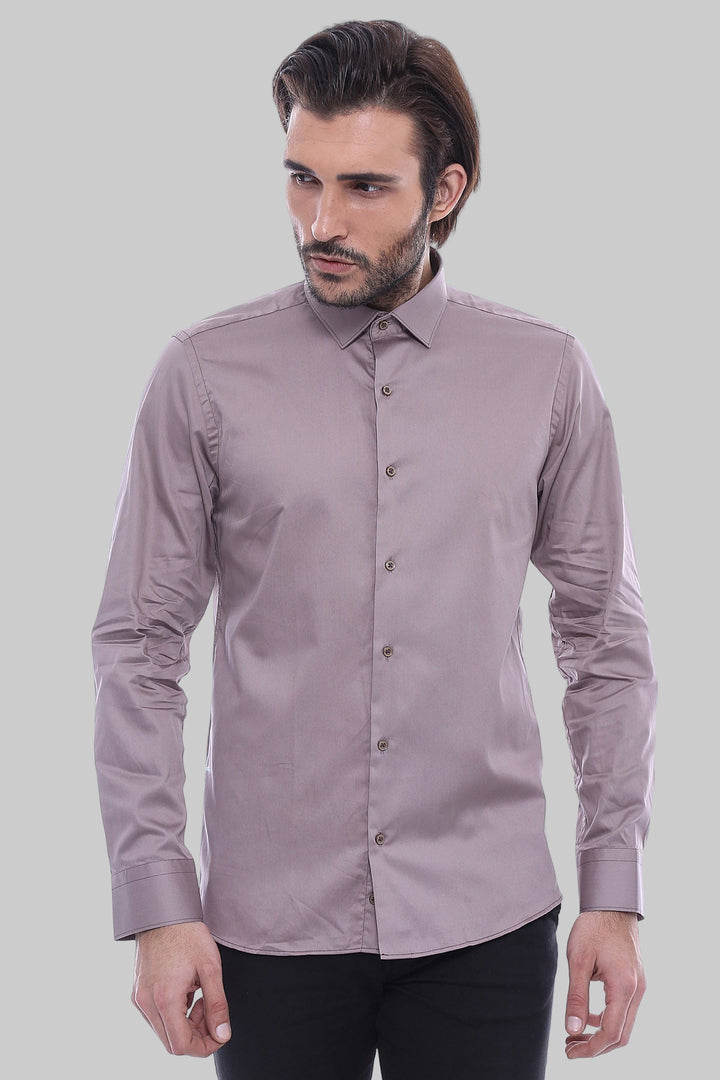WSS Slim Fit Long Sleeves Grey Men Shirt  - Véroia