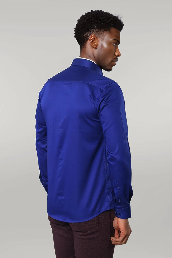 WSS Blue Satin Shirt  - Singen