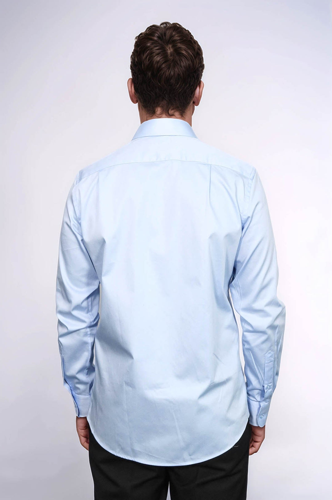 WSS Cotton Satin Sky Blue Men Shirt  - Palm Beach Gardens
