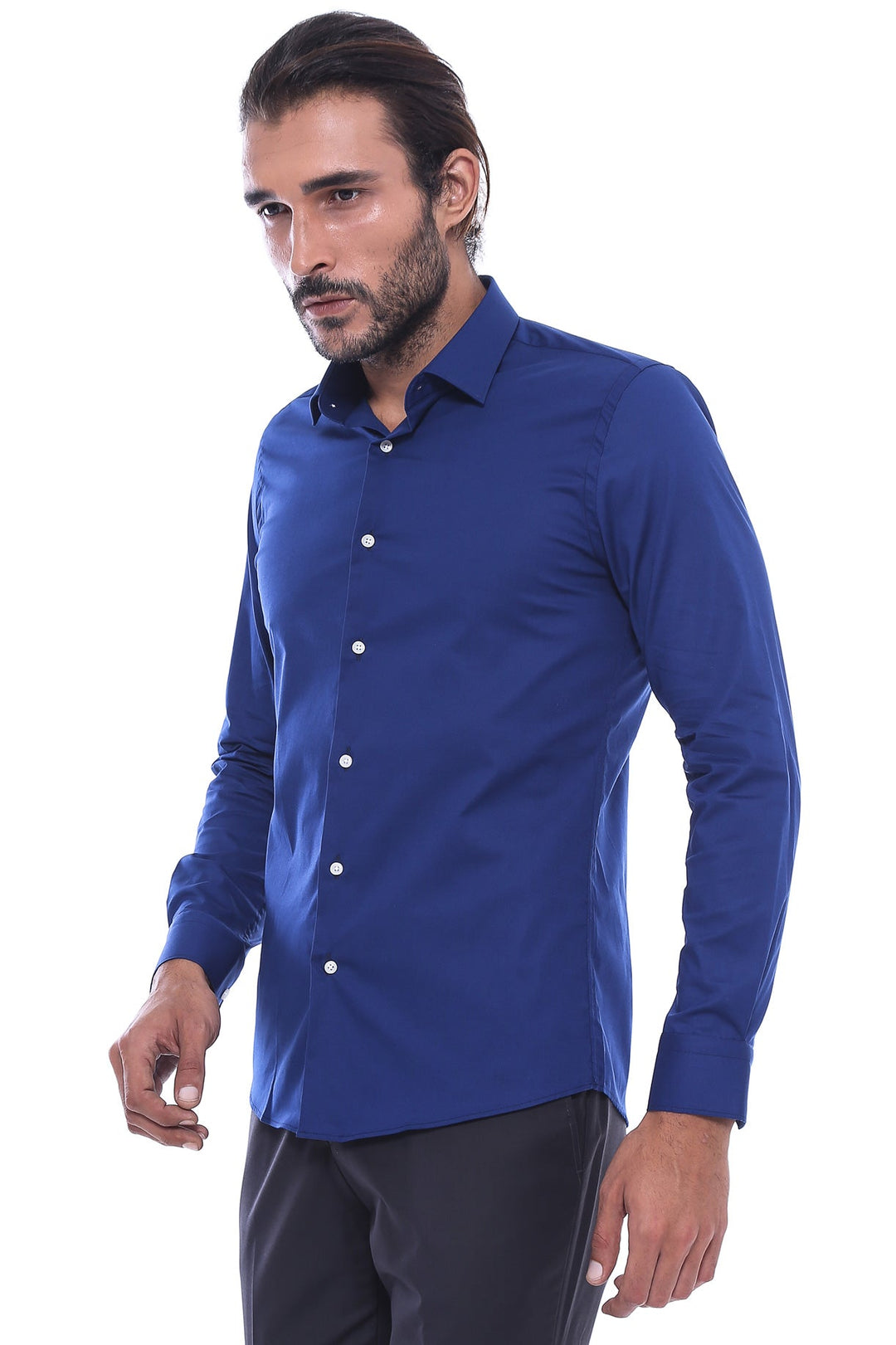 WSS Indigo Blue Slim Fit Men's Shirt  - La Courneuve