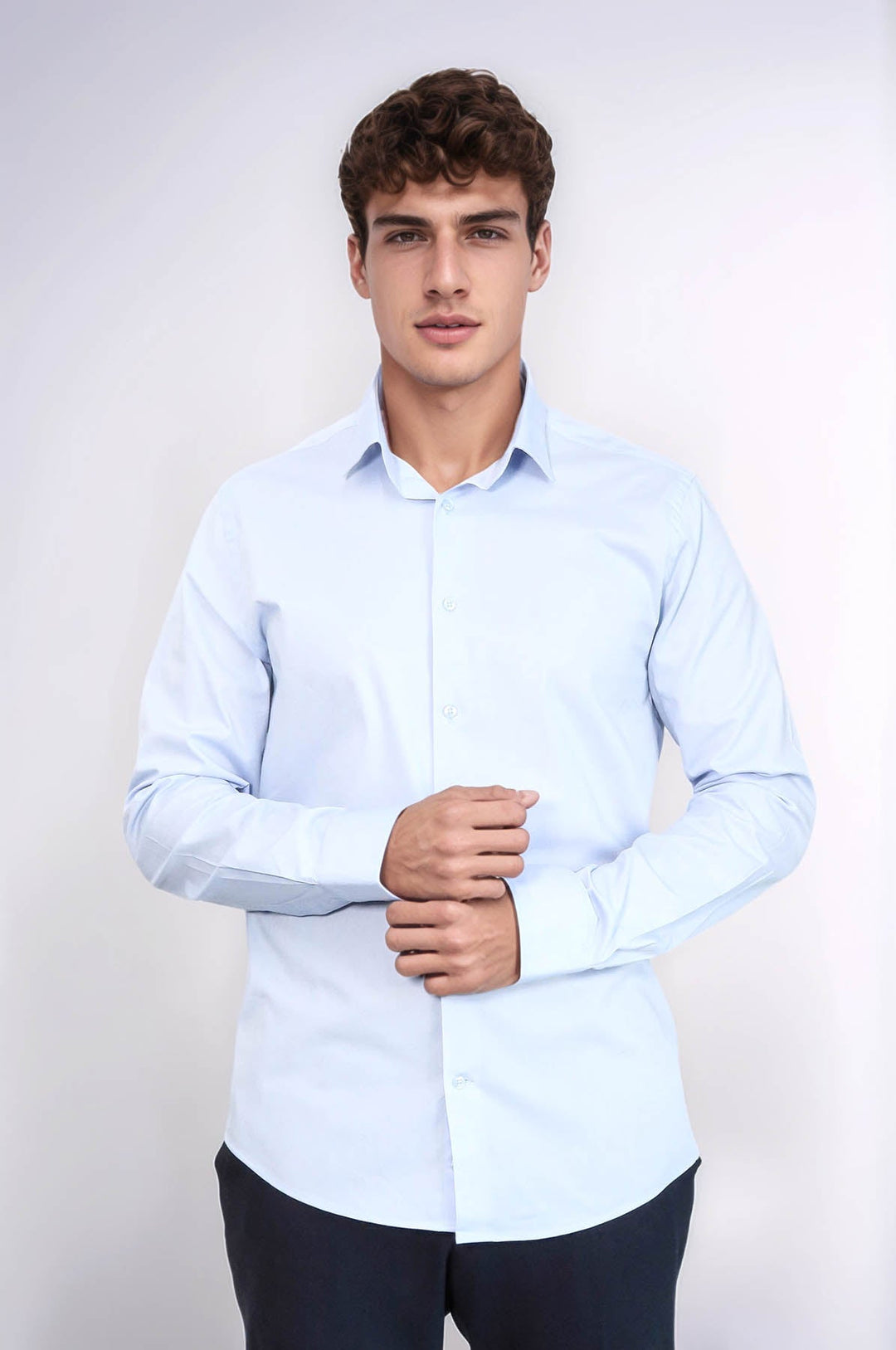 WSS Sky Blue Slim-Fit Long Sleeve Shirt  - Apaseo el Alto