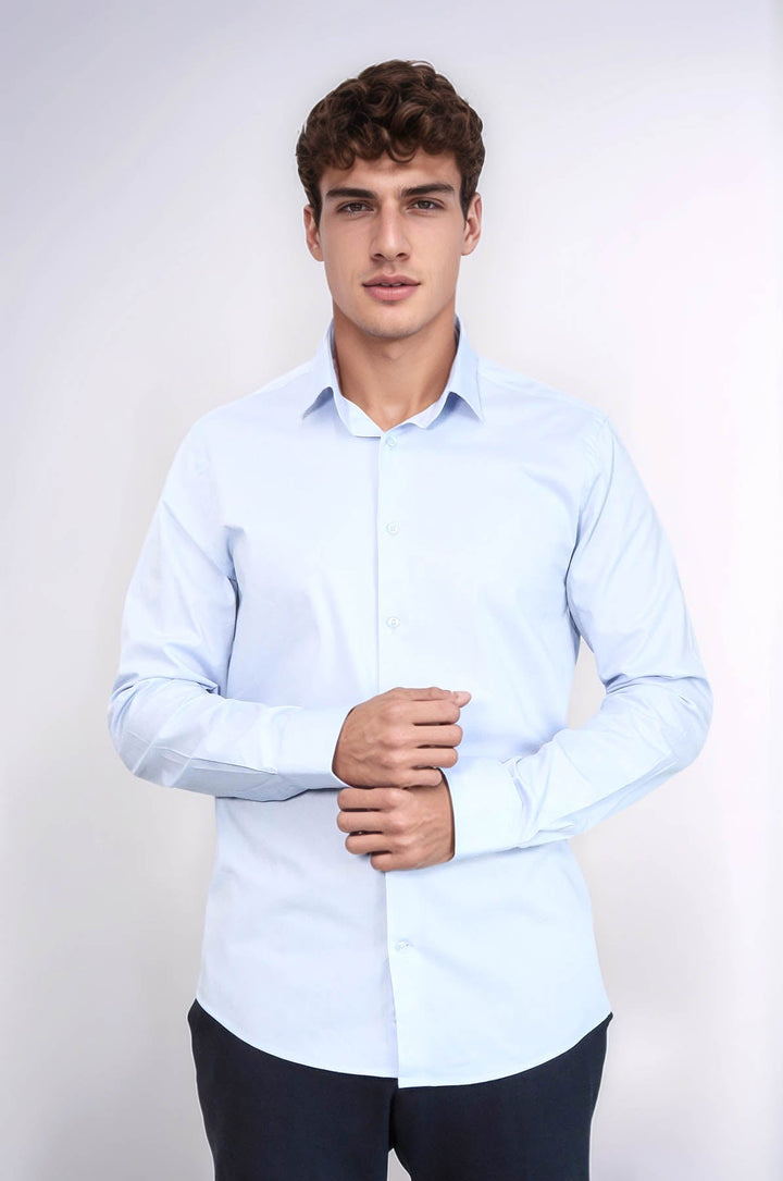 WSS Sky Blue Slim-Fit Long Sleeve Shirt  - Apaseo el Alto