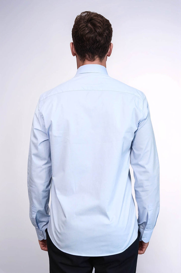 WSS Sky Blue Slim-Fit Long Sleeve Shirt  - Apaseo el Alto