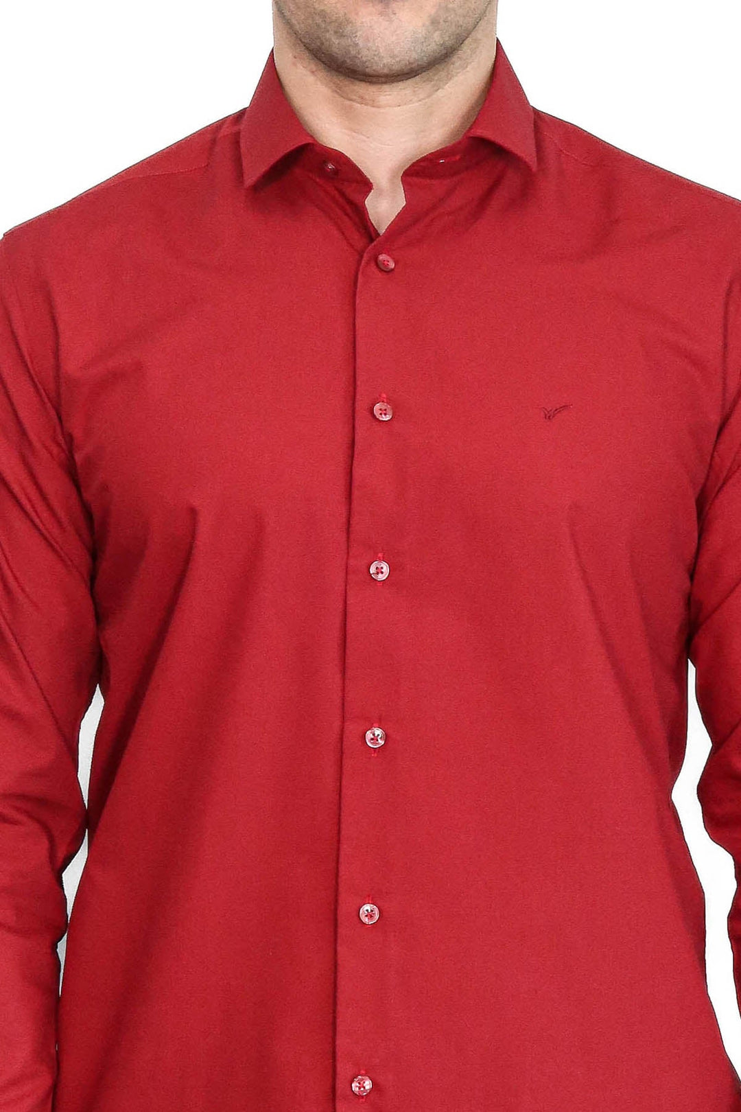 WSS Plain Slim Fit Claret Red Men Shirt  - Melito di Napoli