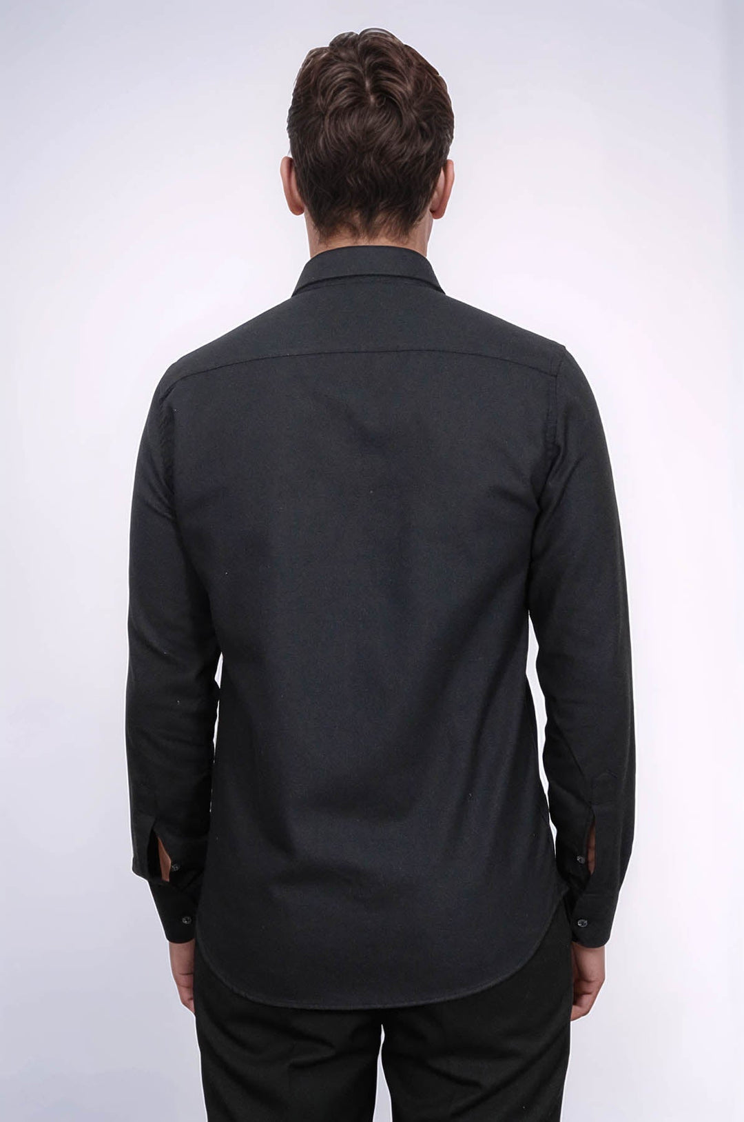 WSS Plain Slim Fit Black Men Lumberjack Shirt  - Quimper