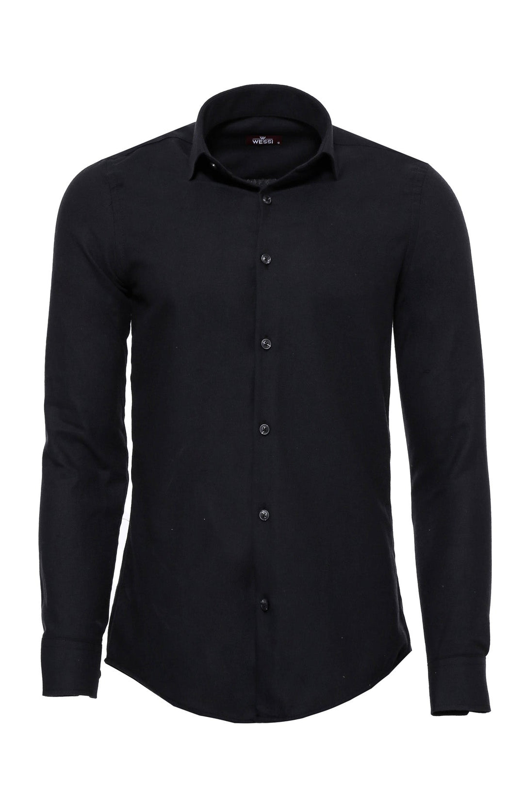 WSS Plain Slim Fit Black Men Lumberjack Shirt  - Singen