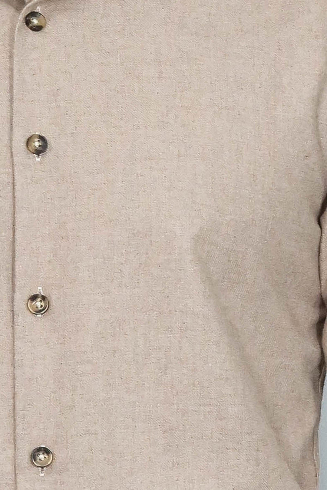 WSS Slim Fit Cotton Plain Beige Men Lumberjack Shirt  - Lower Hutt