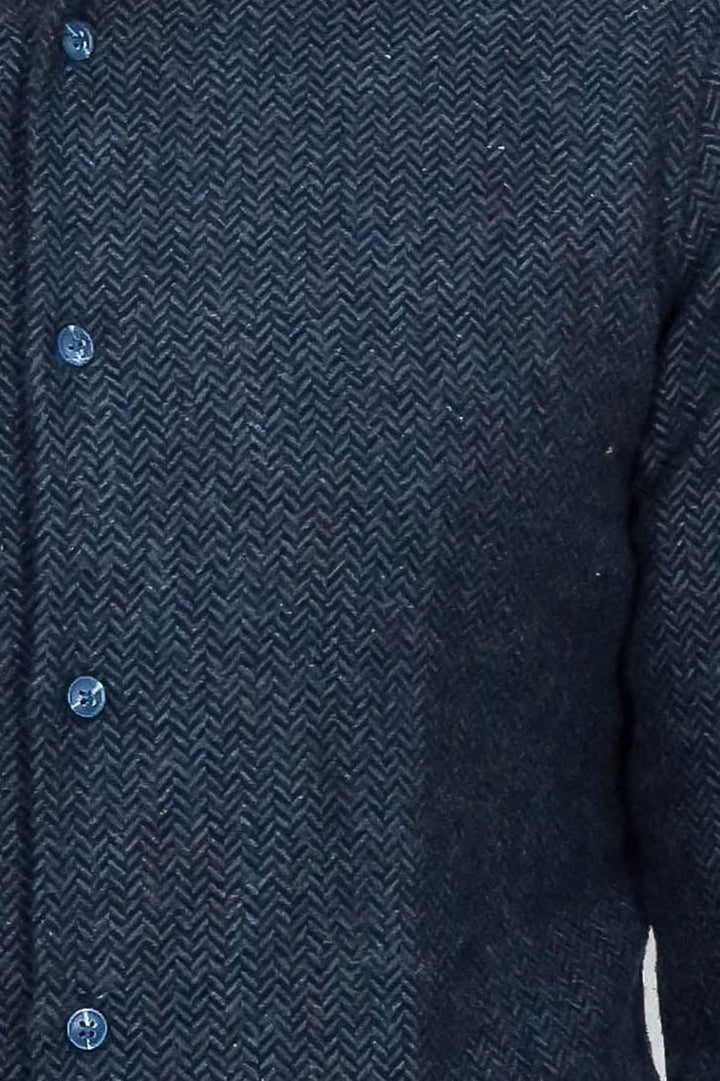 WSS Winter Navy Blue Patterned Men's Lumberjack Shirt  - Irving