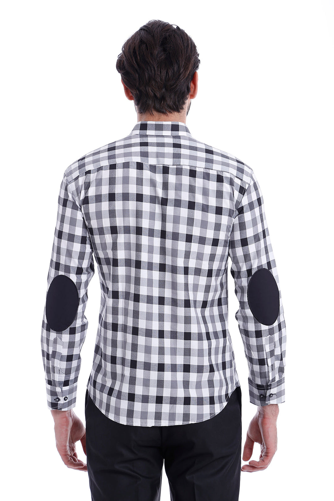 WSS Slim Fit Plaid Patterned Grey Shirt  - Hamburg