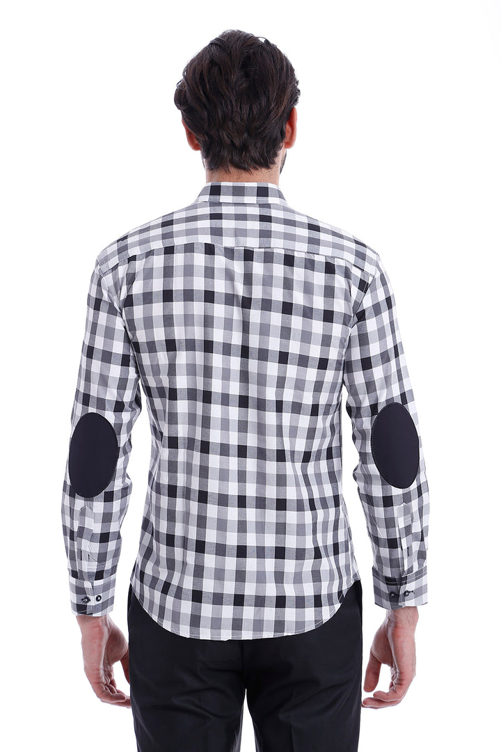 WSS Slim Fit Plaid Patterned Grey Shirt  - Hamburg