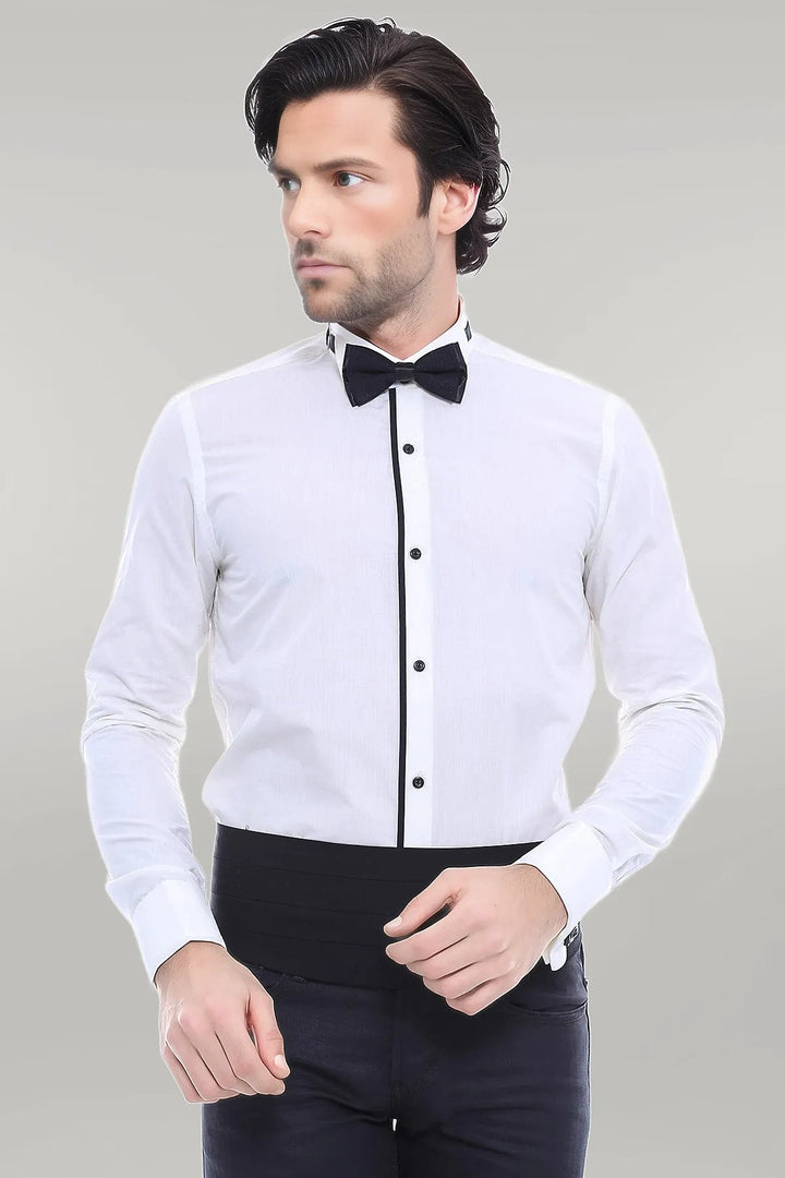WSS Cream Tuxedo Shirt  - Singen