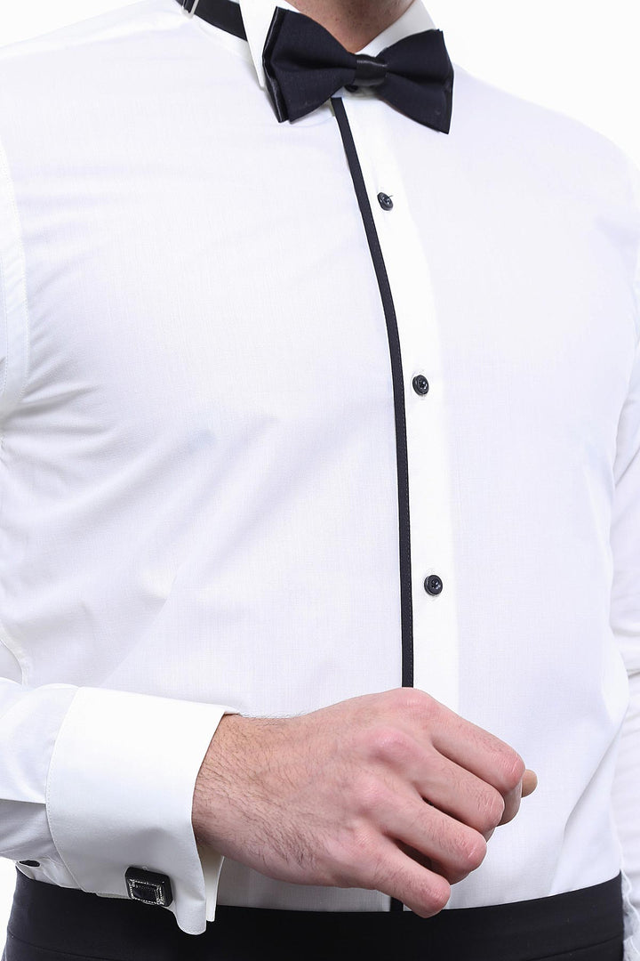 WSS Cream Tuxedo Shirt  - Singen