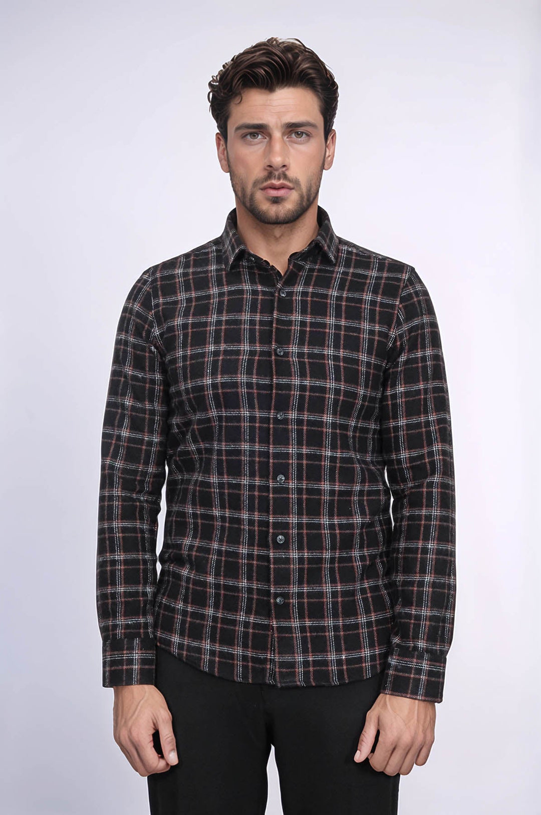 WSS Plaid Black Men Lumberjack Shirt  - Kawartha Lakes