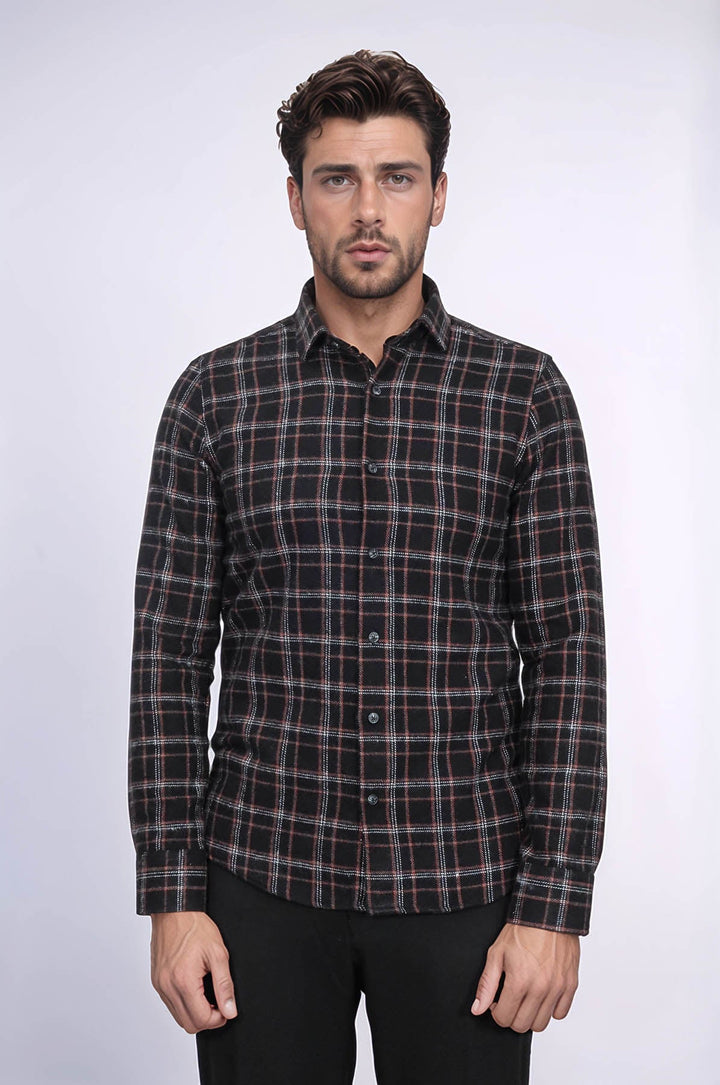 WSS Plaid Black Men Lumberjack Shirt  - Kawartha Lakes