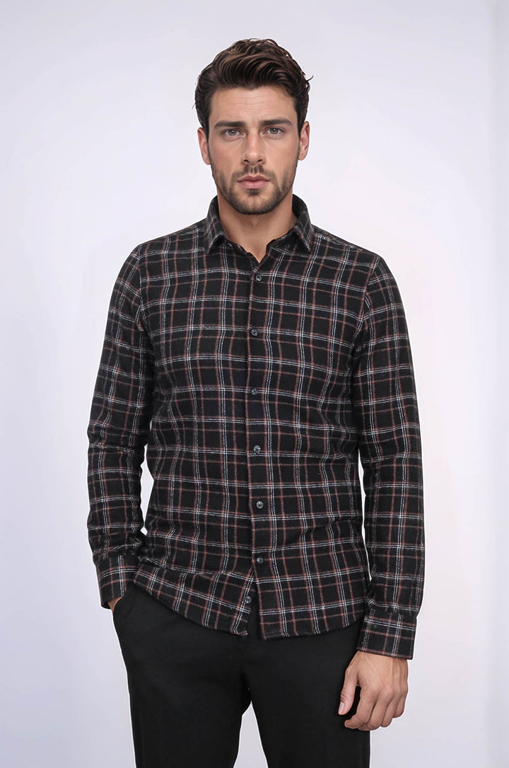 WSS Plaid Black Men Lumberjack Shirt  - Kawartha Lakes