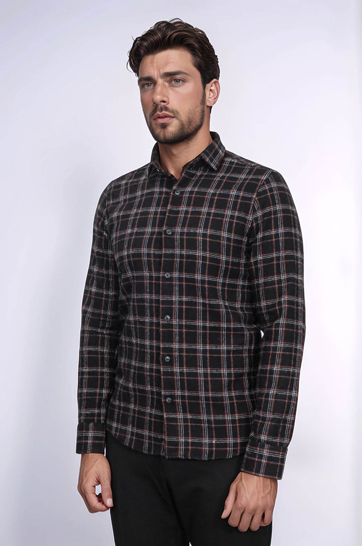 WSS Plaid Black Men Lumberjack Shirt  - Kawartha Lakes