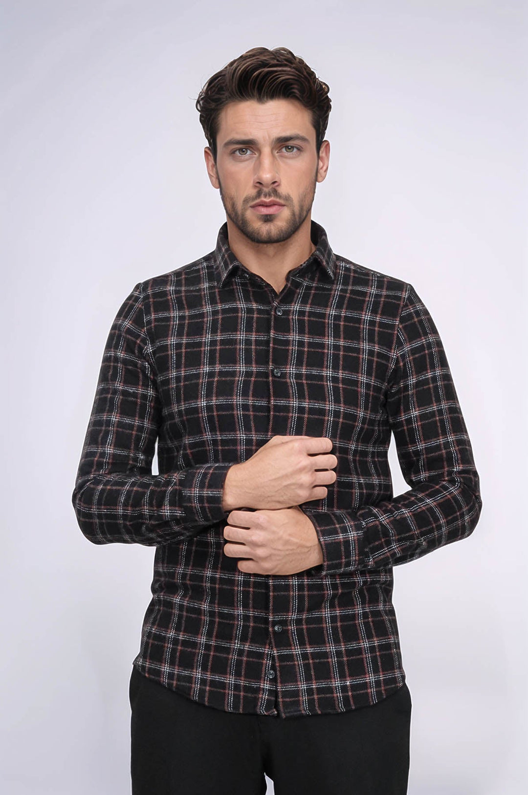 WSS Plaid Black Men Lumberjack Shirt  - Kawartha Lakes