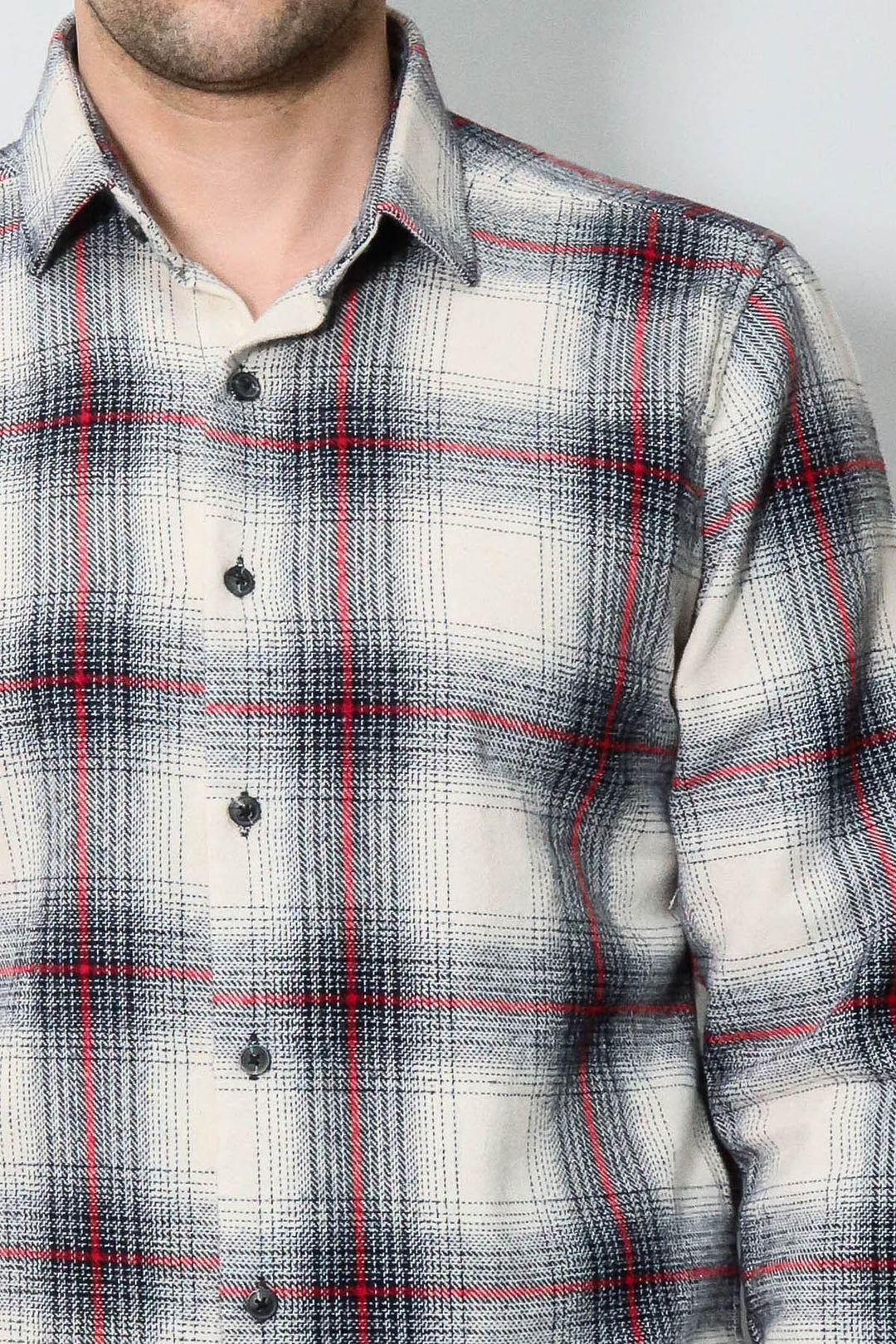 WSS Thick Checked Grey Men Lumberjack Shirt  - Rock Hill